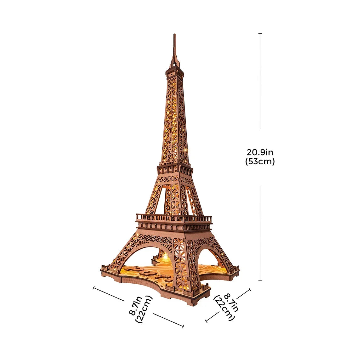 Night of the Eiffel Tower 3D Wooden Puzzle (164 Pcs, 53cm Tall)