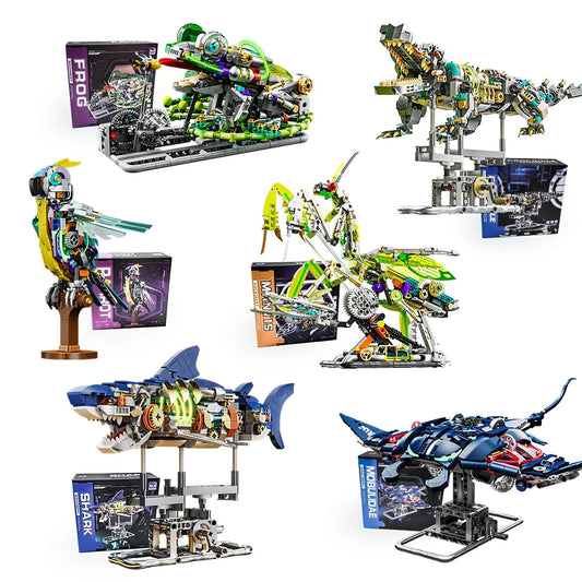 Mechanical Sea & Land Animal Building Block Sets