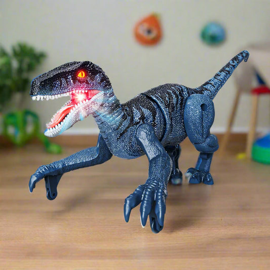 RC Velociraptor Dinosaur – Realistic Walking & Roaring Remote Control Toy (2.4GHz, Auto Mode)