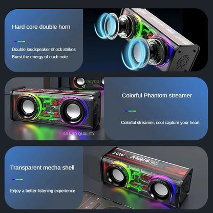 Transparent Mecha Bluetooth RGB Speaker