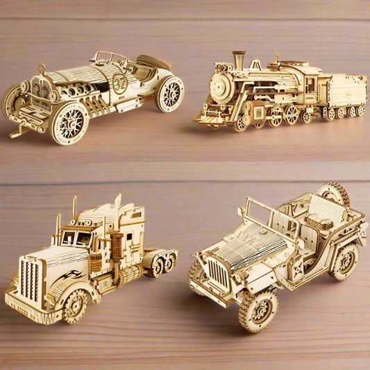Timeless Machines – 3D Wooden Vehicle Model Kits Collection