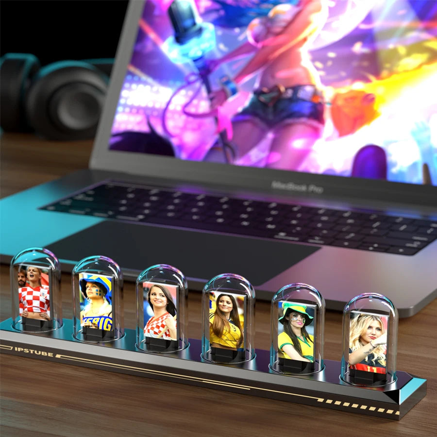 RGB IPS Nixie Tube Clock – LED Glow Display with HD Screen & Wi-Fi Sync
