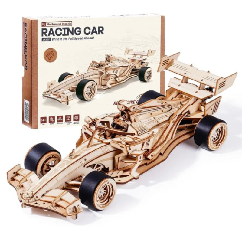 3D Wooden Racing Car Puzzle Kit