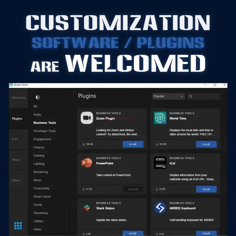 Visual Stream Deck Keyboard – 15-Key LCD Custom Controller