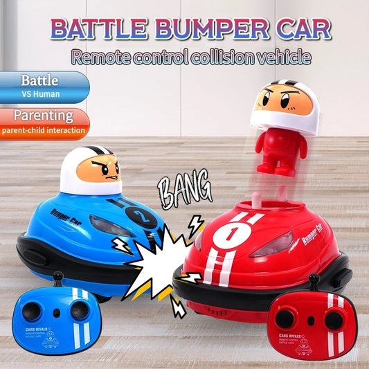 RC Battle Bumper Car Set – 2.4G Pop-Up Doll Crash Game with Lights (2 Cars)