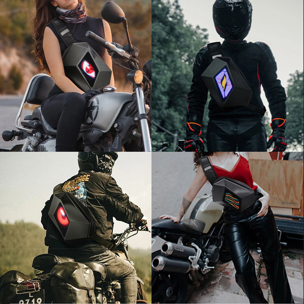 ShadowCore LED Knight Backpack – APP-Controlled Luminous Eye Display, Hard Shell, Waterproof.