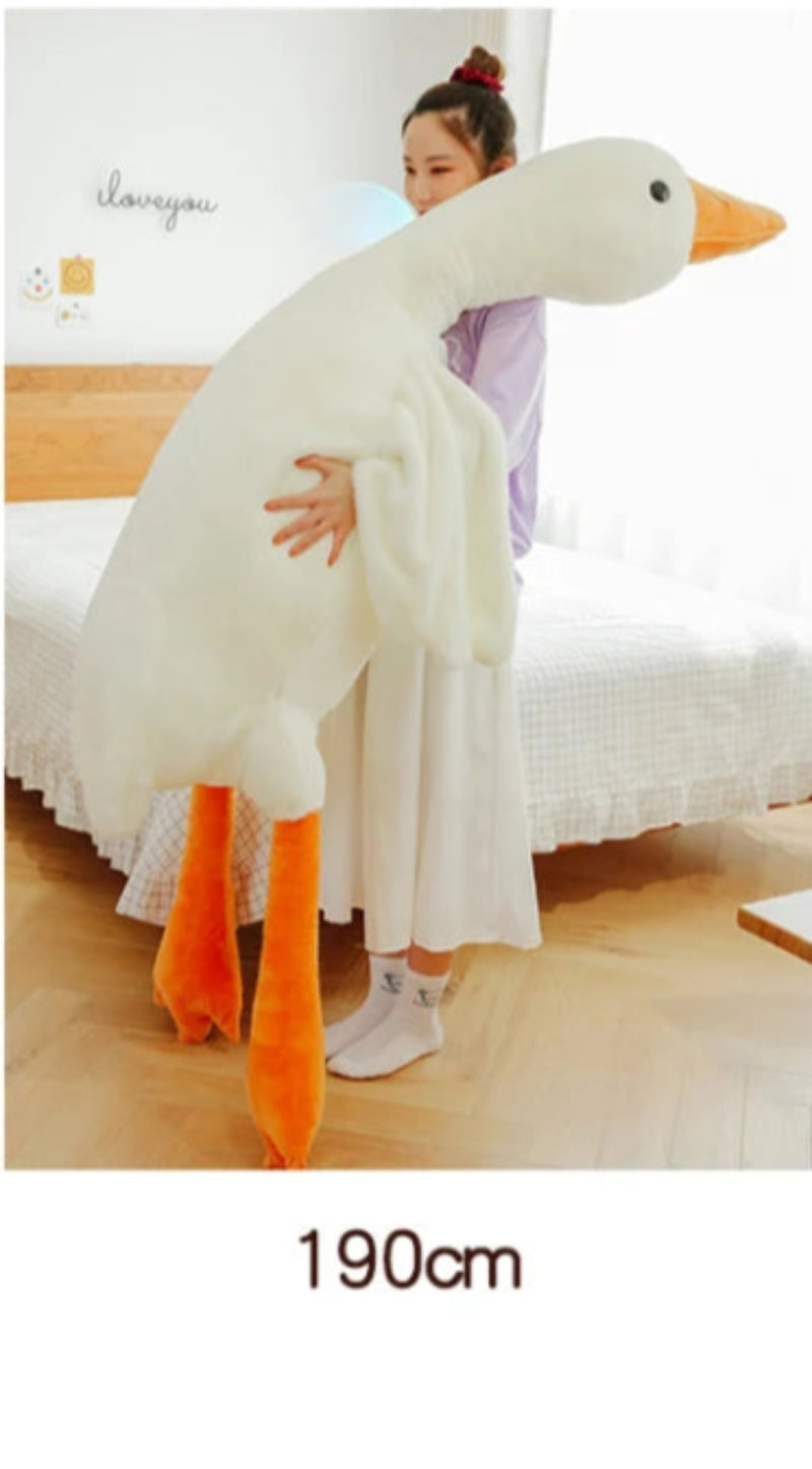 Giant White Goose Plush Pillow – 90cm to 190cm Cuddly Stuffed Toy!