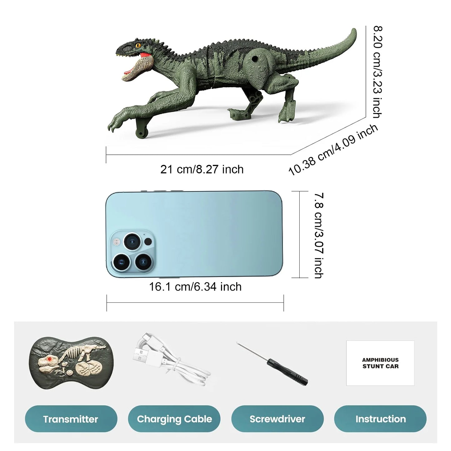 RC Velociraptor Dinosaur – Realistic Walking & Roaring Remote Control Toy (2.4GHz, Auto Mode)