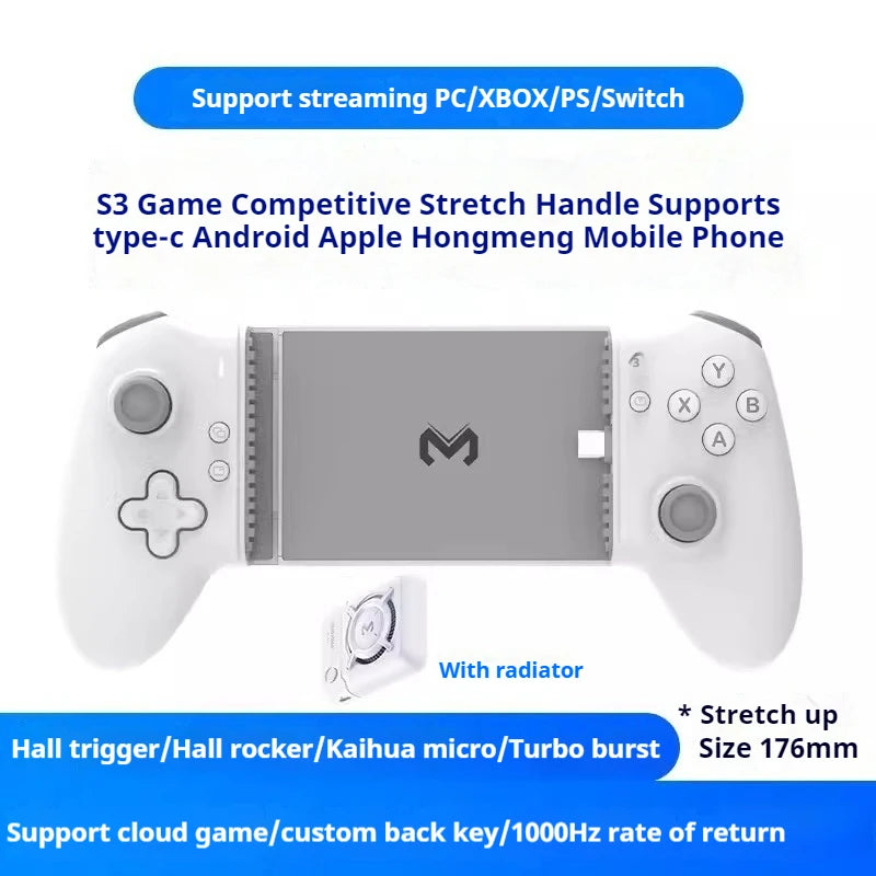 Memo S3 Gamepad – Type-C Mobile Phone Controller with Hall Effect Joystick
Pro-Level Precision for Android, PS Cloud & Mobile Gaming