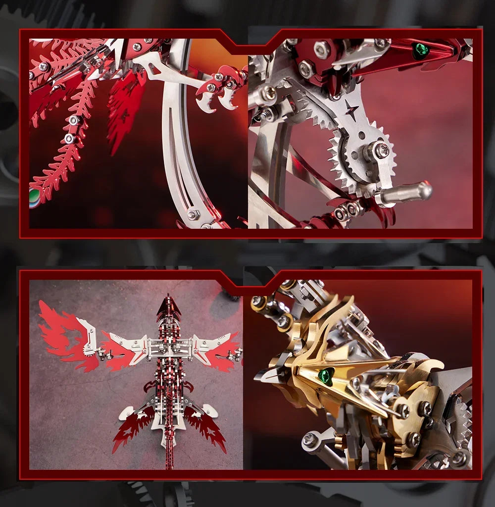3D Metal Phoenix Flame Shadow – DIY Mechanical Puzzle Model Kit (358 Pieces, Stainless Steel)