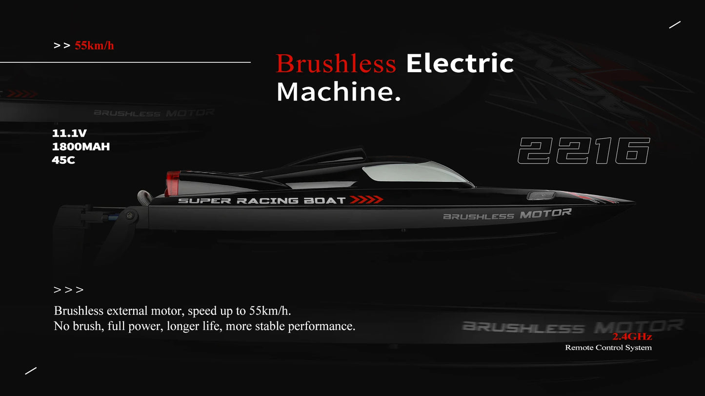 High-Speed Brushless RC Speedboat – 55KM/H