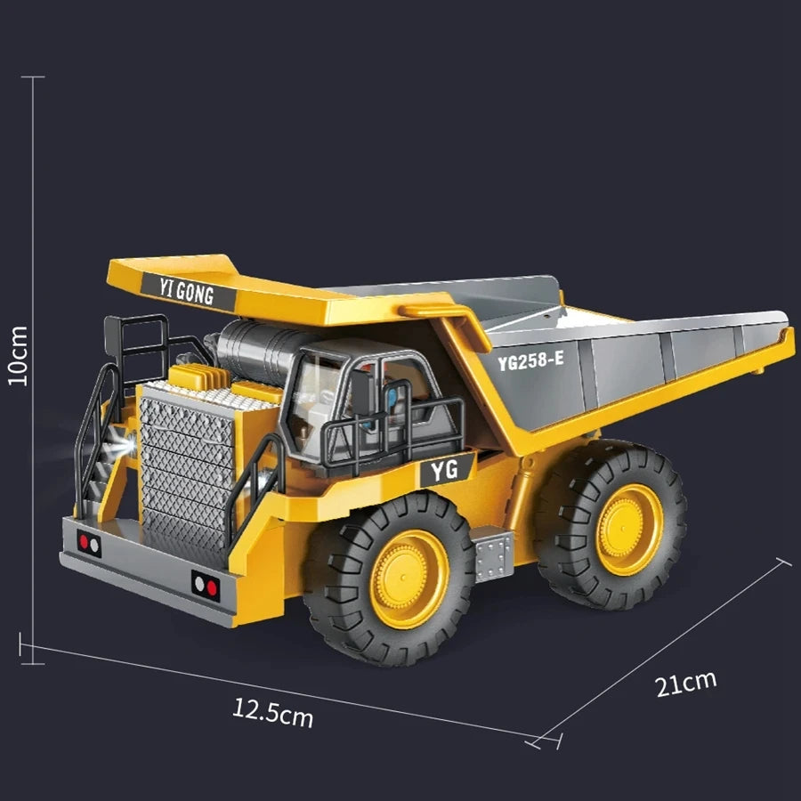 2.4GHz RC Construction Vehicle Series – Excavator, Dump Truck & Bulldozer (Simulated Alloy Models)