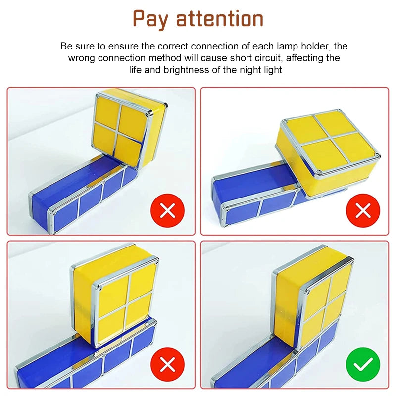 Stackable Puzzle Night Light – 3D DIY LED Lamp with 7 Colors