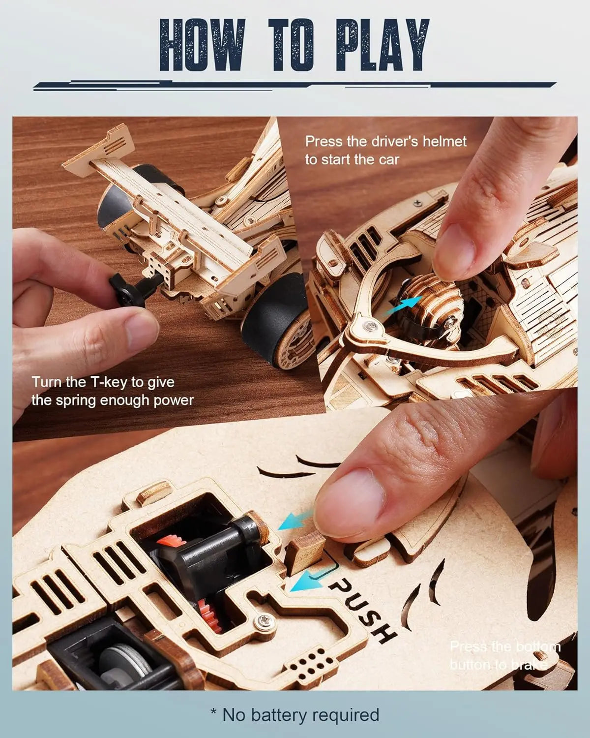 3D Wooden Racing Car Puzzle Kit