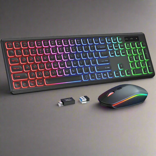 JOMAA Wireless RGB Keyboard & Mouse Combo – Rechargeable, Ergonomic, Multi-Platform