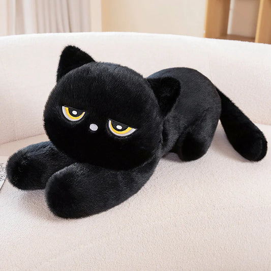 Black & Grey Cat Plush Pillow – 60-20cm