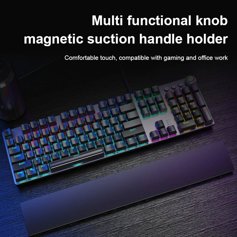 AULA F2088 Mechanical Gaming Keyboard – 104 Keys with Multi-Function Knob