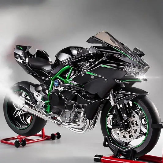 1:6 Kawasaki H2R Diecast Motorcycle Model – Dynamic Alloy Bike with Sound, Light & Spray Effects