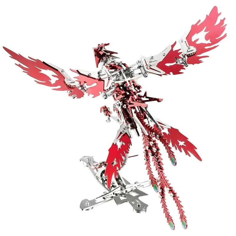 3D Metal Phoenix Flame Shadow – DIY Mechanical Puzzle Model Kit (358 Pieces, Stainless Steel)