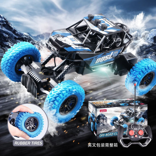 RC Off-Road Car with Flashing Lights – Remote Control Toy with Rubber Tires