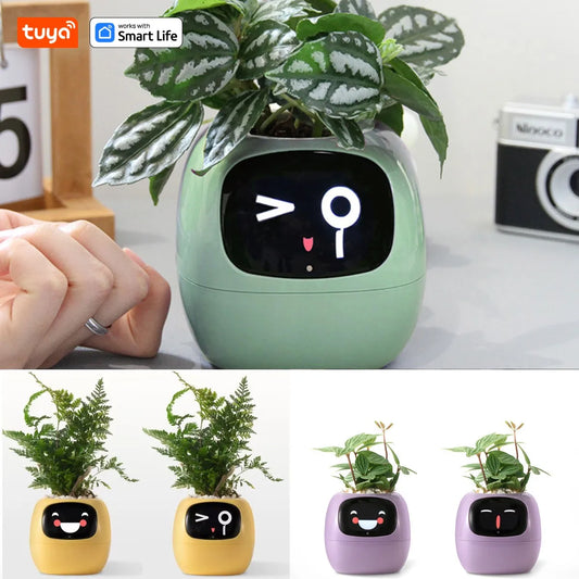 Tuya Ivy Smart Planter – 49+ Expressions, 7 Sensors & AI Chip for Interactive Plant Care