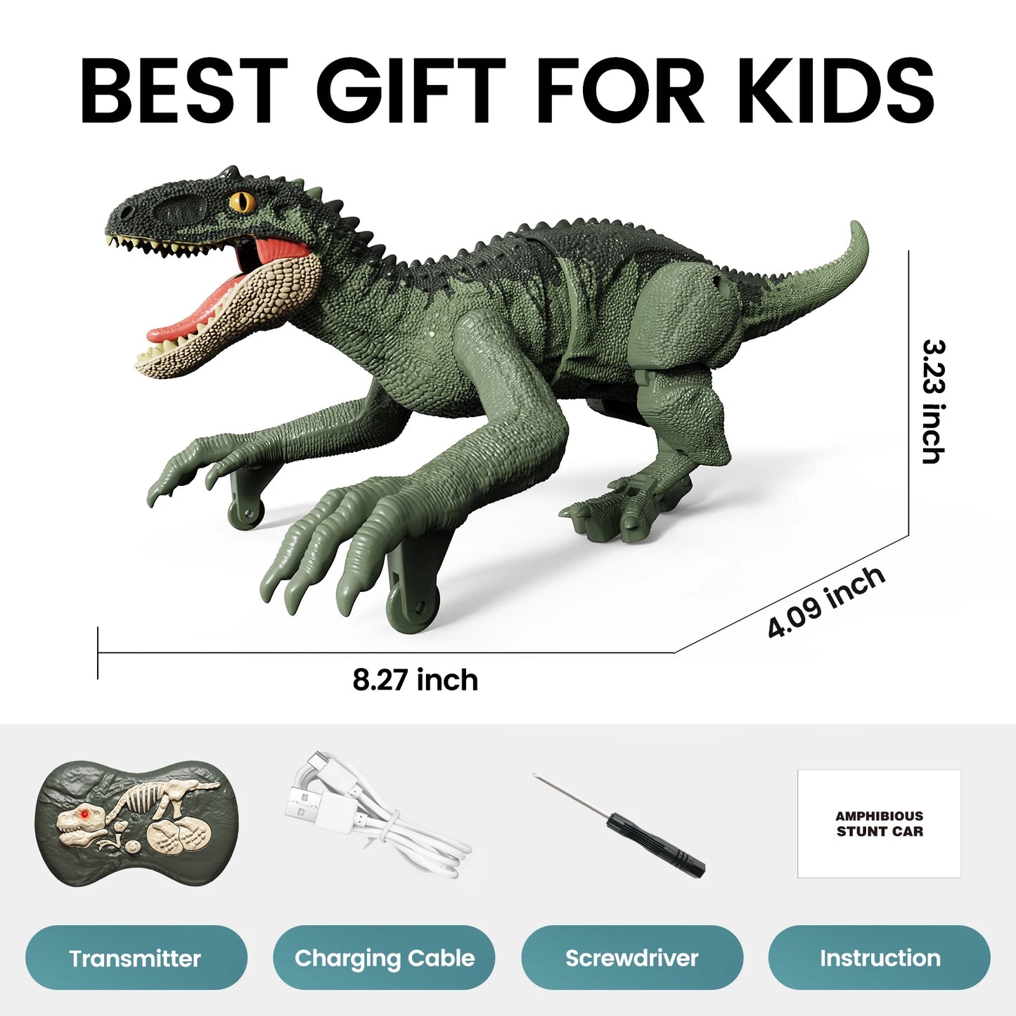RC Velociraptor Dinosaur – Realistic Walking & Roaring Remote Control Toy (2.4GHz, Auto Mode)