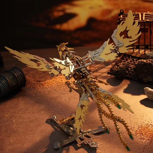 3D Metal Phoenix Flame Shadow – DIY Mechanical Puzzle Model Kit (358 Pieces, Stainless Steel)