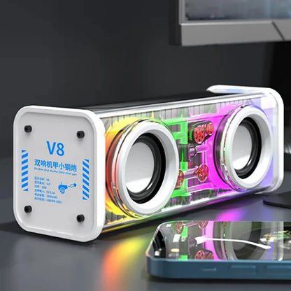 Transparent Mecha Bluetooth RGB Speaker