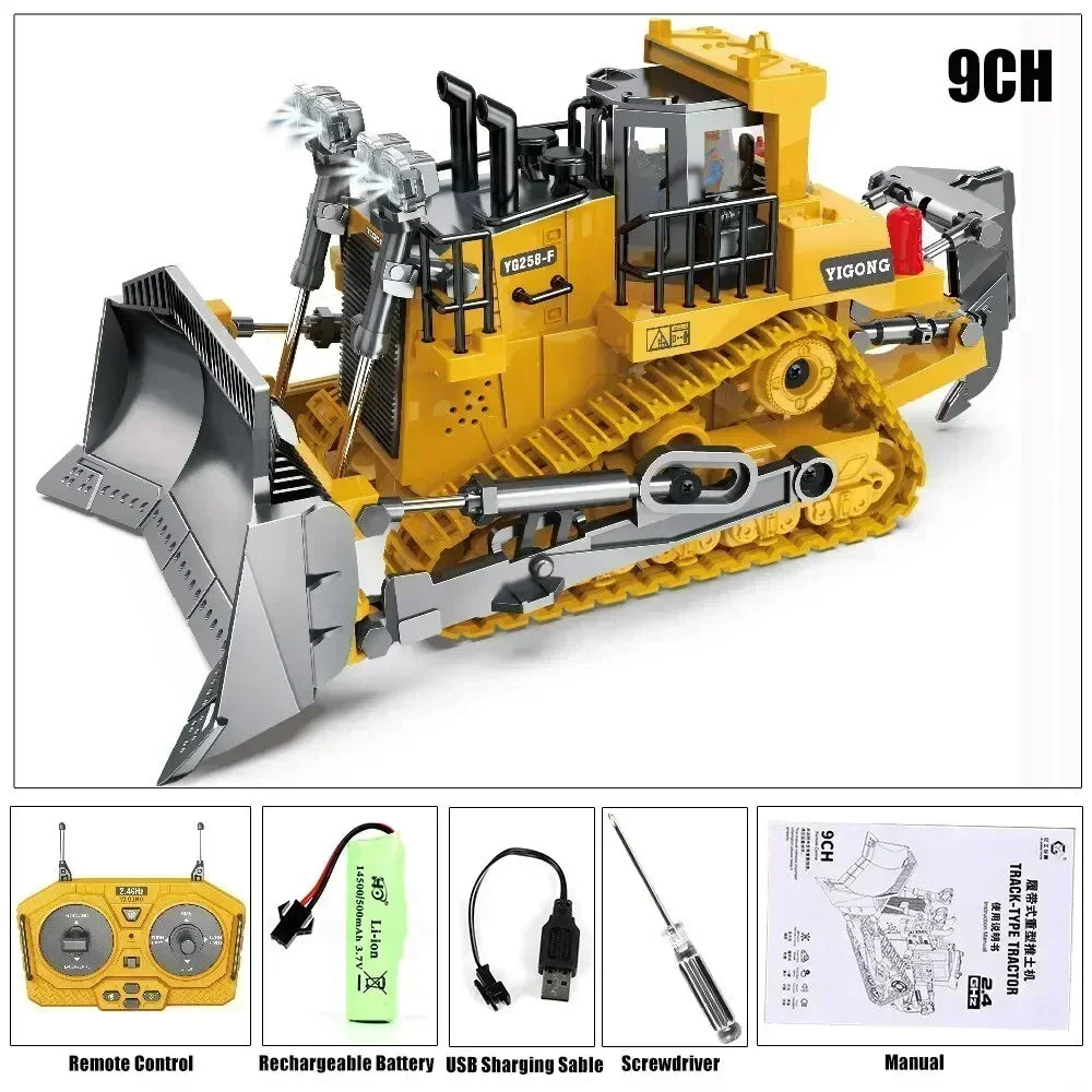 2.4GHz RC Construction Vehicle Series – Excavator, Dump Truck & Bulldozer (Simulated Alloy Models)