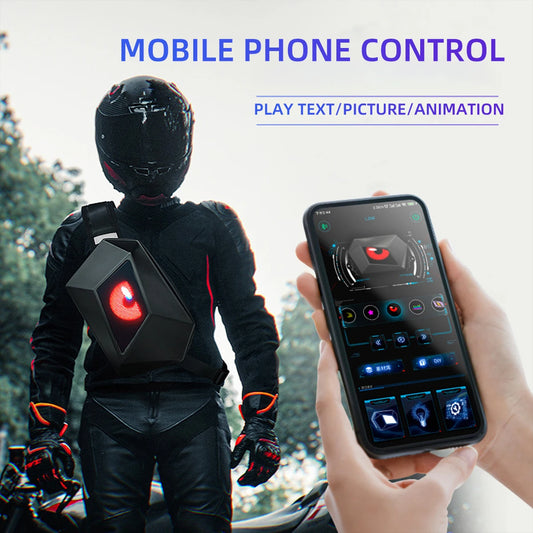 ShadowCore LED Knight Backpack – APP-Controlled Luminous Eye Display, Hard Shell, Waterproof.