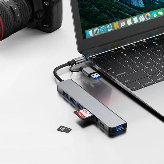 USB-C 3.0 Multiport Adapter Docking Station – 6-in-1 Hub for MacBook Pro & Laptops