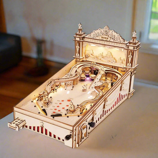 3D Wooden Pinball Machine