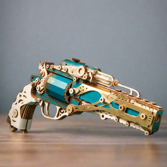 DIY 3D Wooden Puzzle Steam Revolver