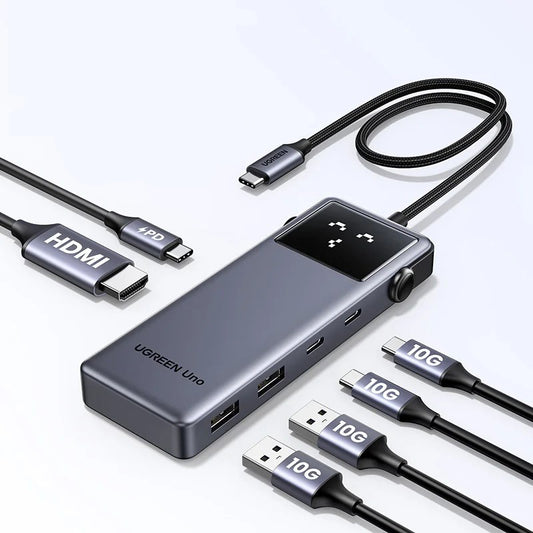 UGREEN Uno USB C HUB 6-in-1 4K60Hz PD100W 10Gbps USB3.2 Splitter Adapter for Laptop Macbook Pro Air USB Expander Docking Station